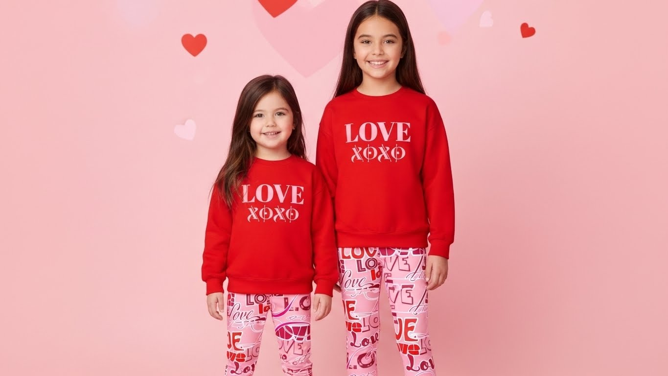 Kids Valentine's Love Crewneck Sweatshirt