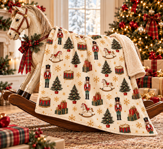 Nutcracker Sherpa blanket