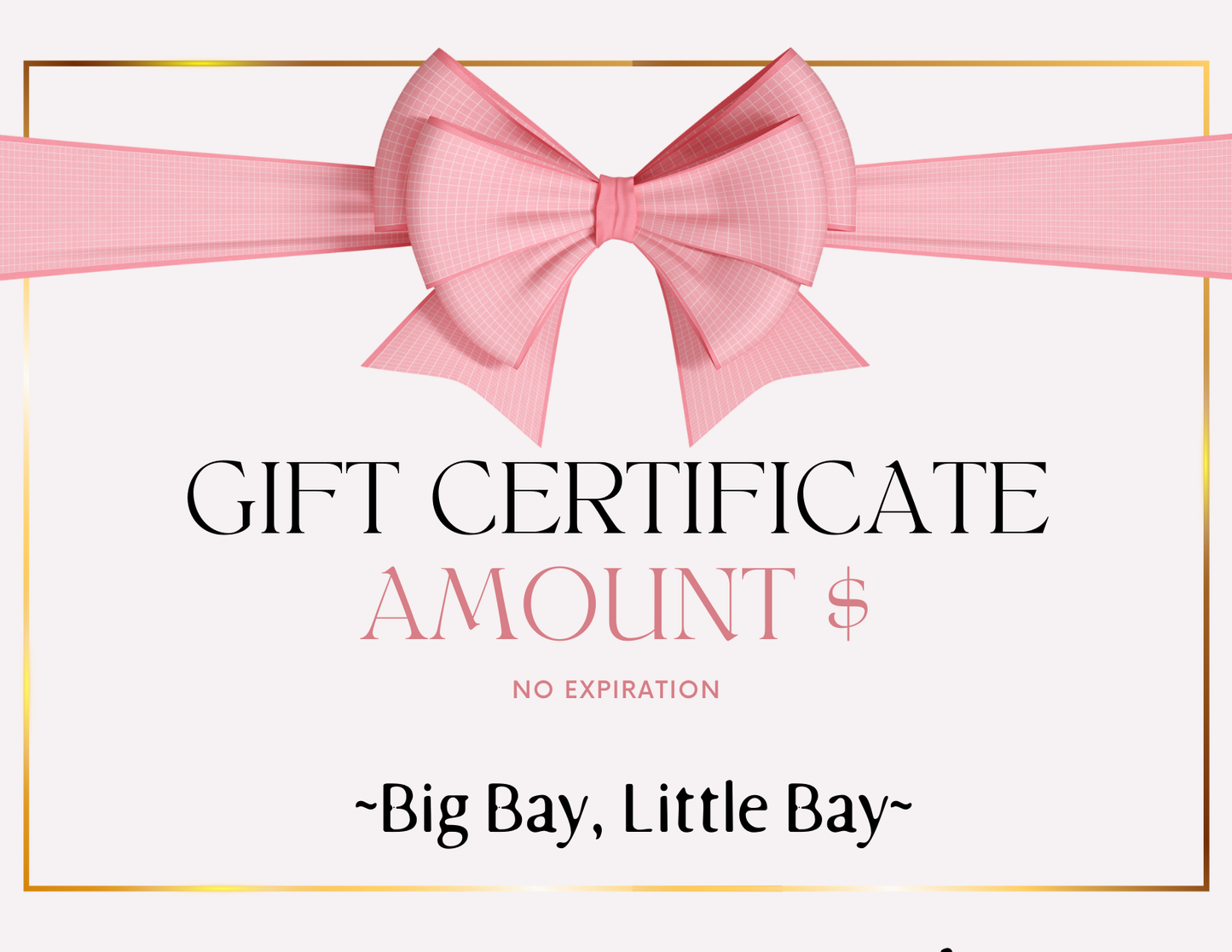 Big Bay, Little Bay Clothing gift certificate