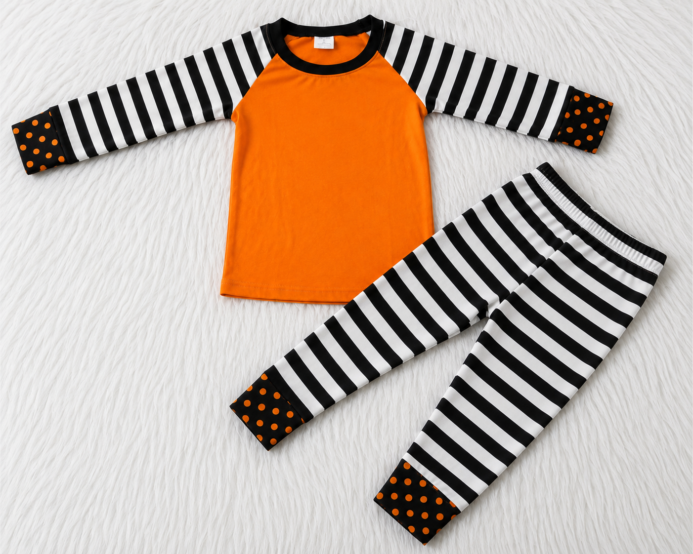 Halloween Stripes & Polka Dots Unisex Pajama Set