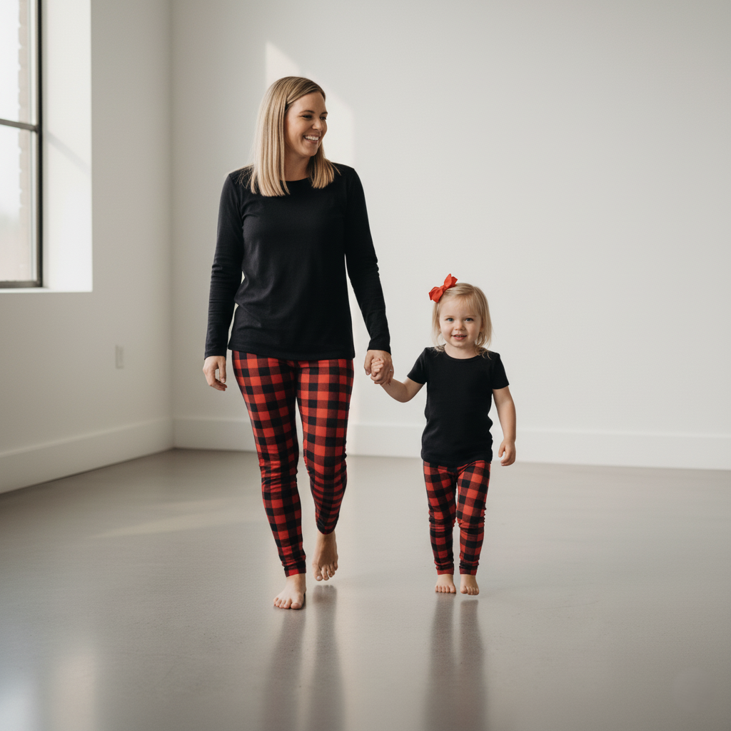 Everyday Kid's Leggings - Buffalo Check