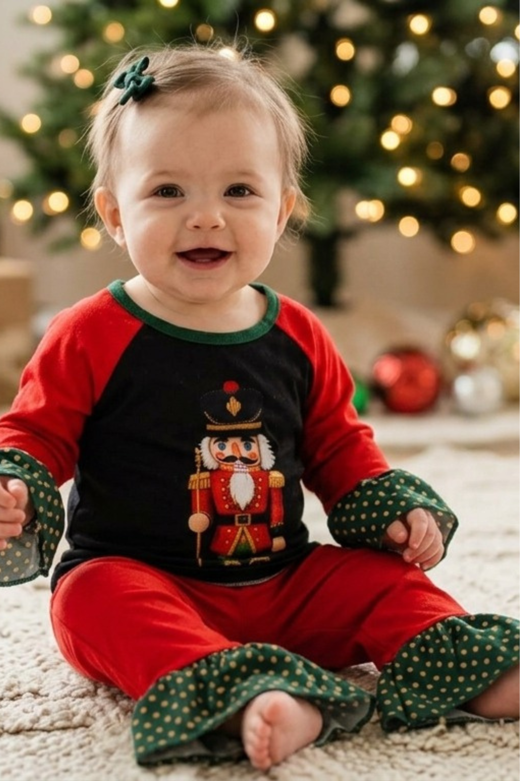 Girls Nutcracker Holiday Ruffle Pant Set