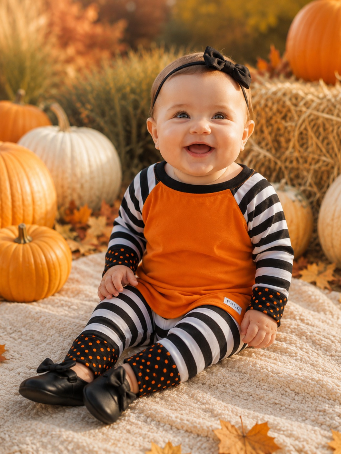 Halloween Stripes & Polka Dots Unisex Pajama Set