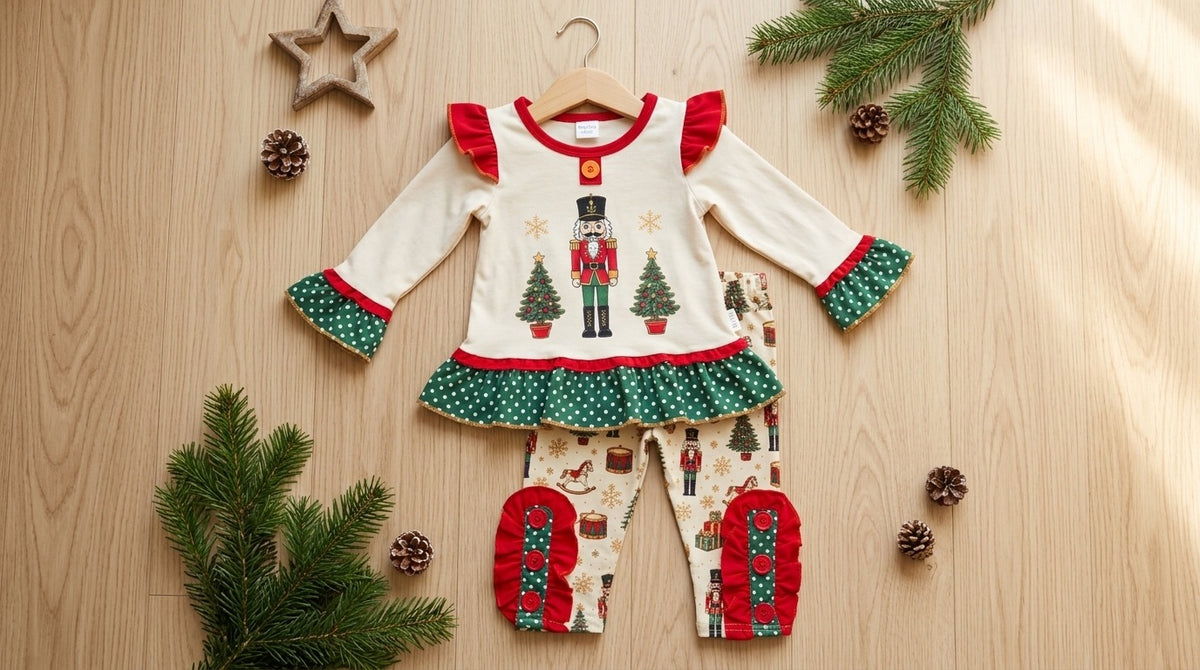 Girls Ivory Nutcracker Holiday Tunic & Legging Set