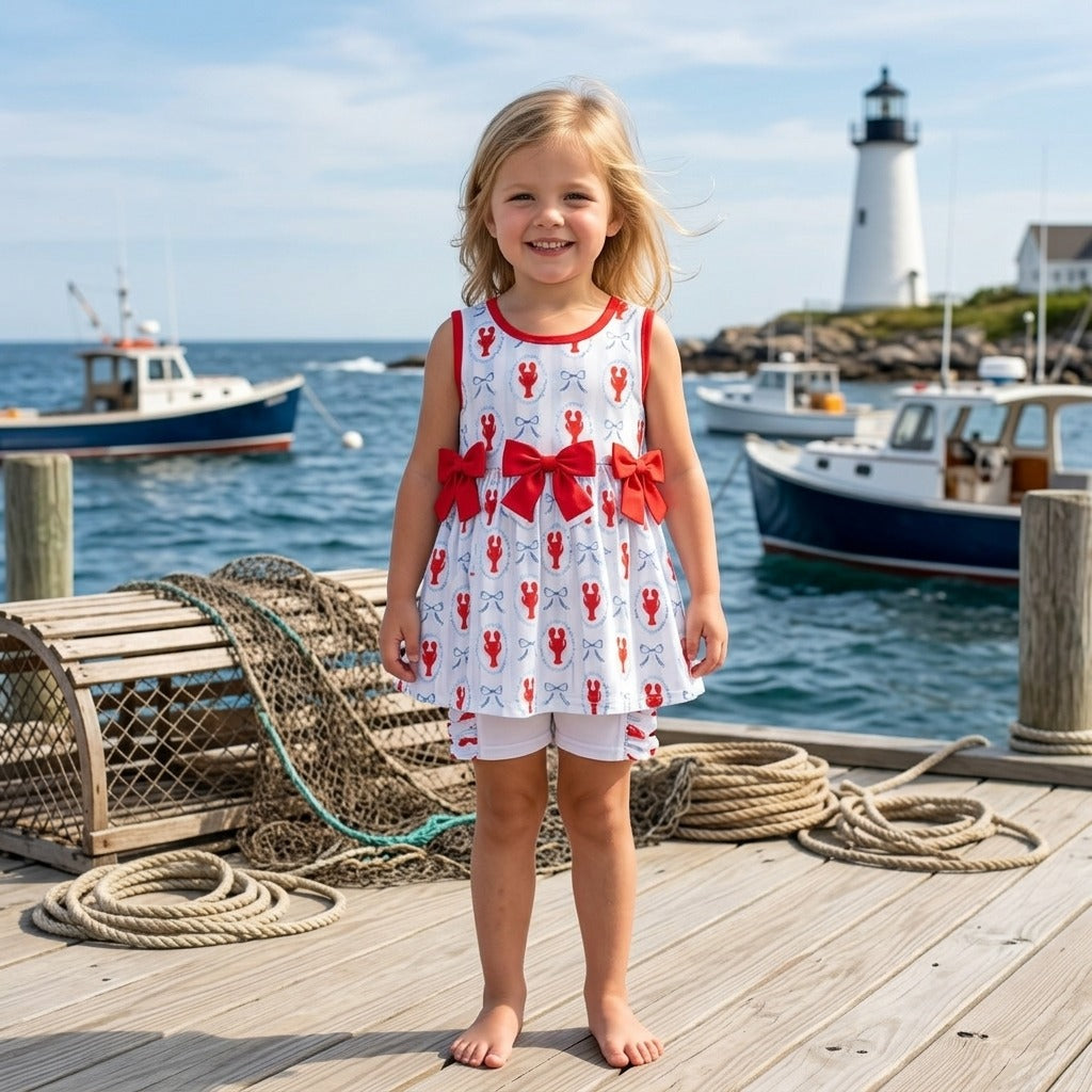 Girls Lobster Cove Two-Piece Top & Short Set