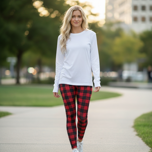 Women's Airlume Combed Ring-Spun Cotton Long Sleeve Tee - WHITE