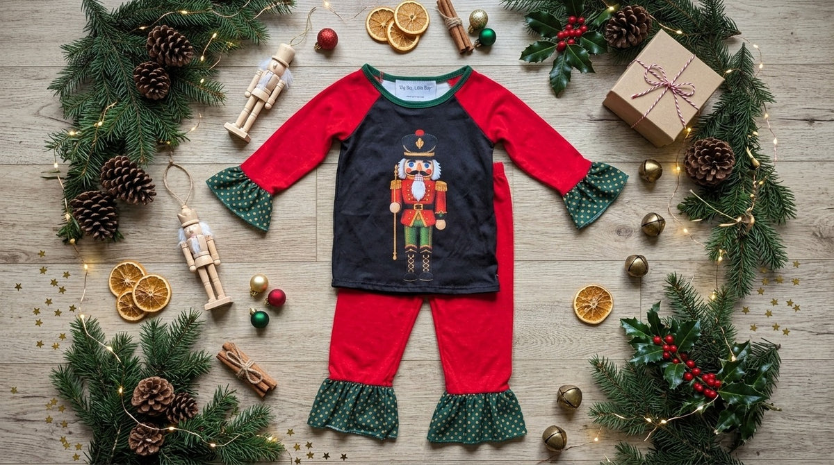Girls Nutcracker Holiday Ruffle Pant Set