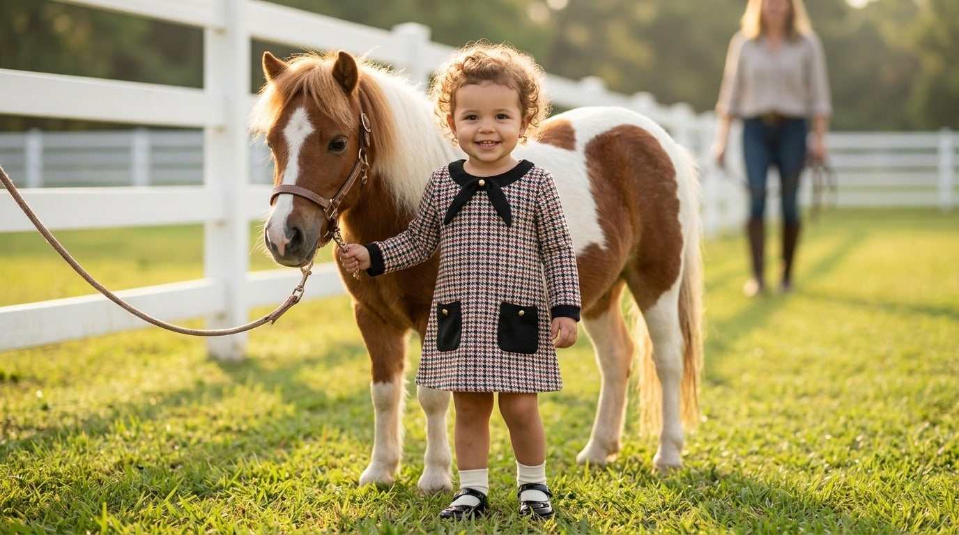Equestrian Trot Houndstooth Dress
