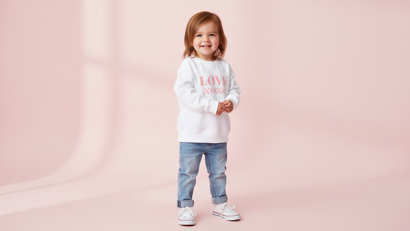 Kids Valentine's  Love Crewneck Sweatshirt