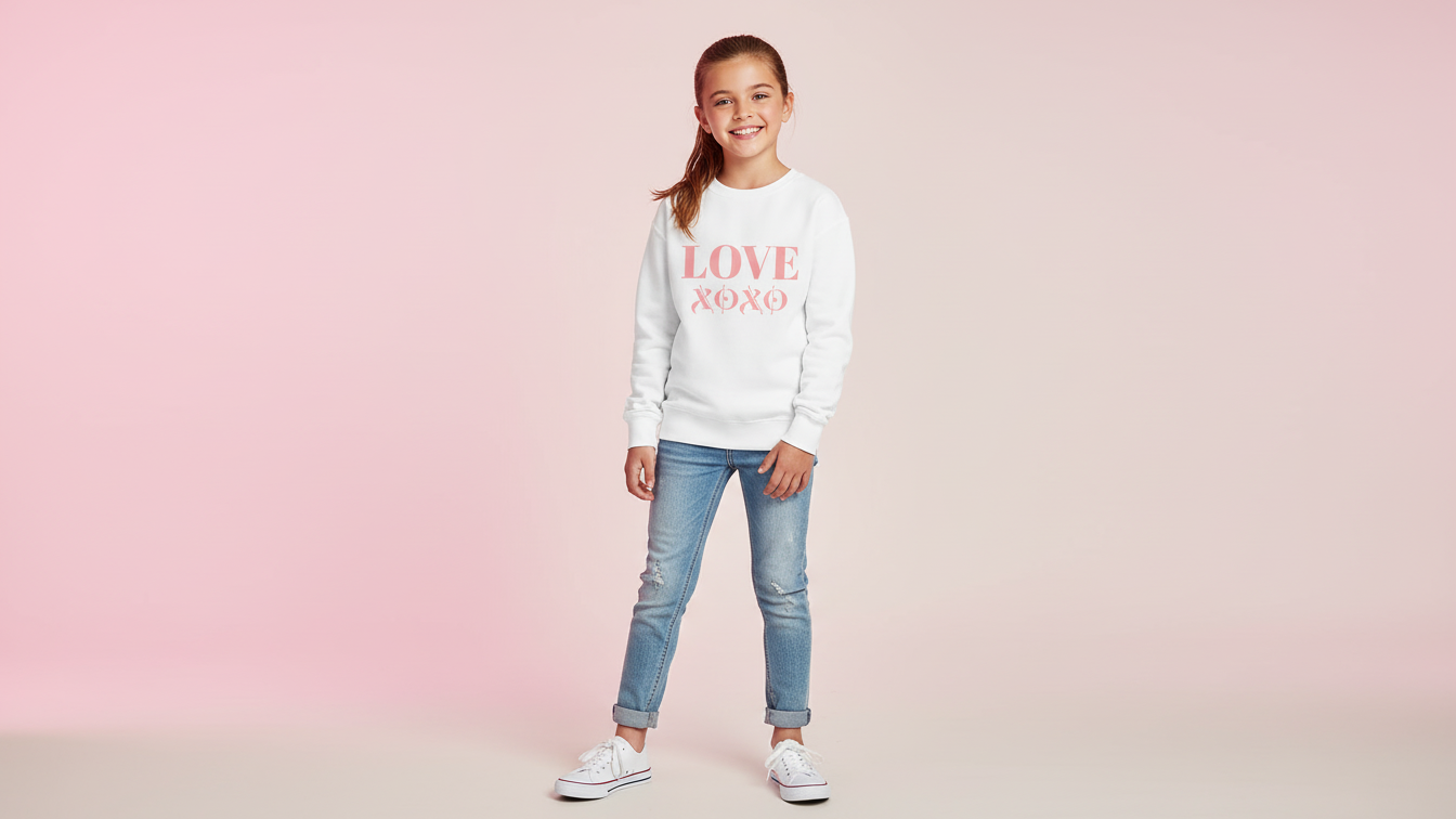Kids Valentine's  Love Crewneck Sweatshirt