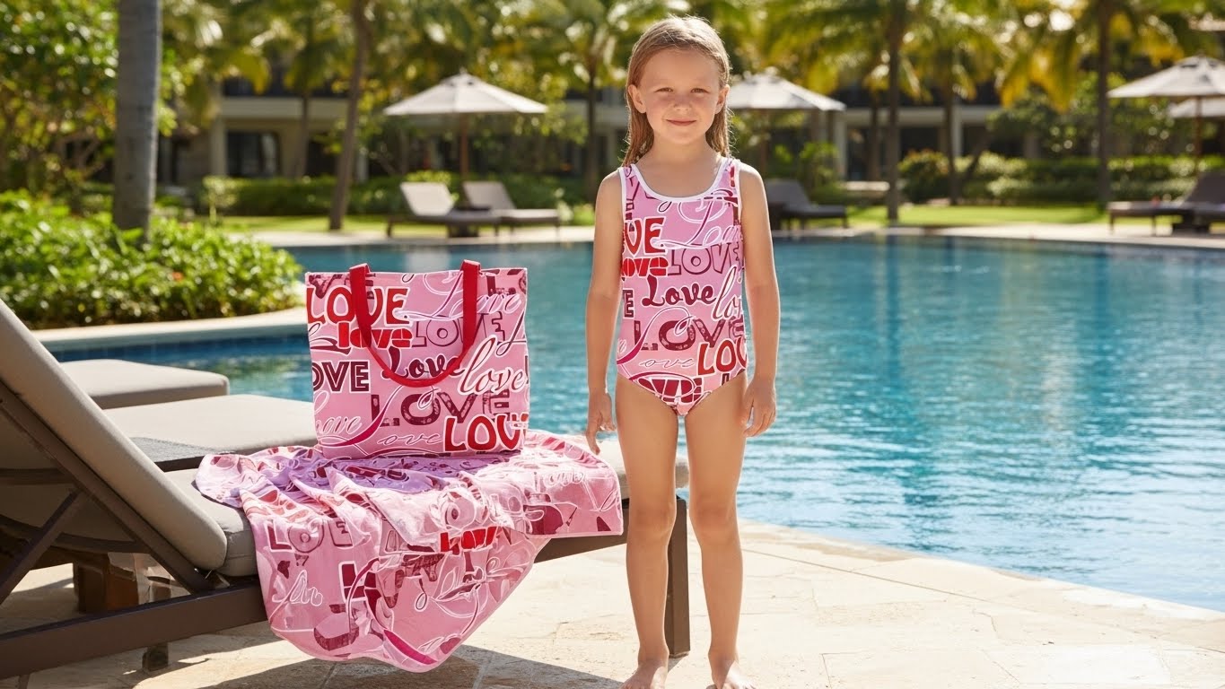 Valentine's Love Kids Swimsuit