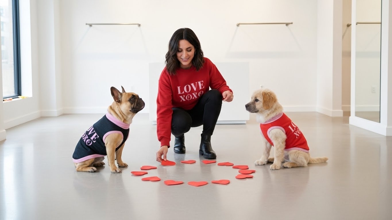Love Valentine's Jacquard Knitted Pet Sweater