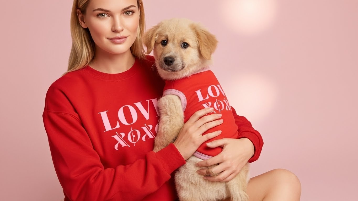 Love Valentine's Jacquard Knitted Pet Sweater