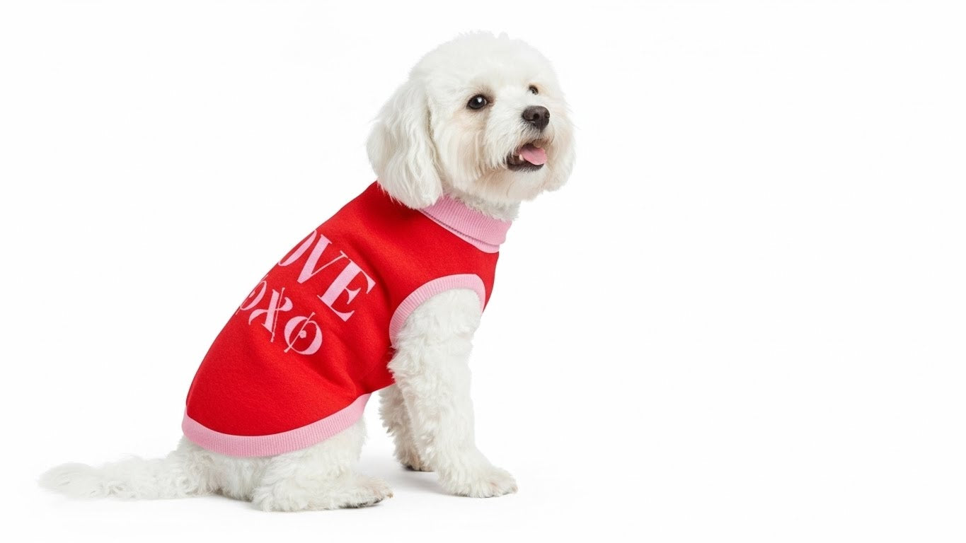 Love Valentine's Jacquard Knitted Pet Sweater