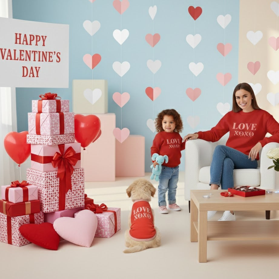 Love Valentine's Jacquard Knitted Pet Sweater