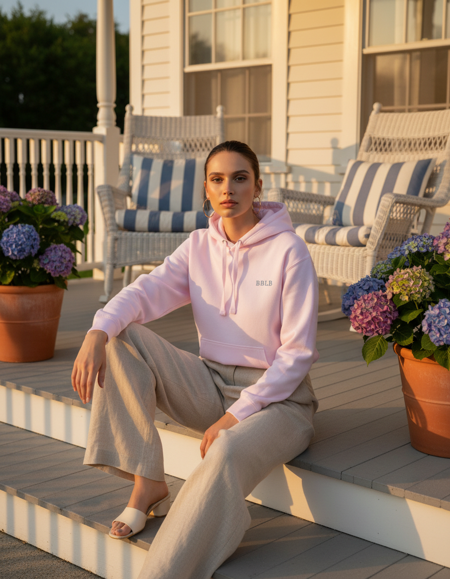 Women’s Luxury Cotton Hoodie – Lavender Designer Loungewear
