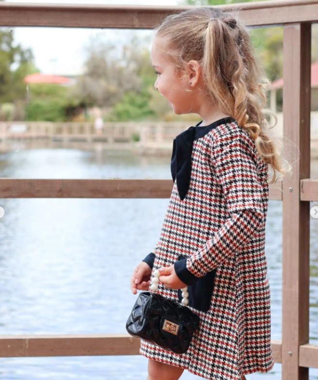 Equestrian Trot Houndstooth Dress