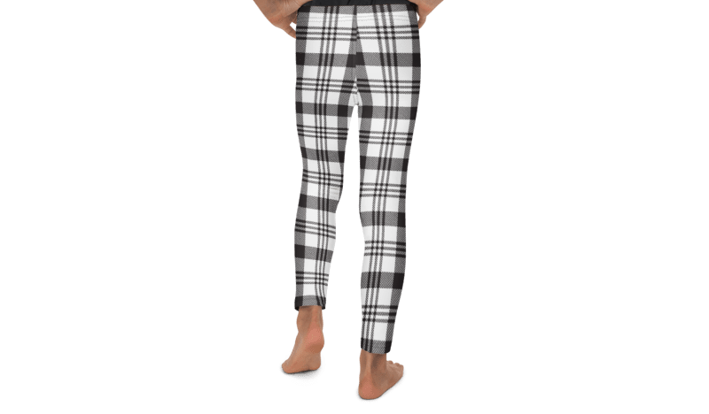 Everyday Youth Leggings - Black & White Plaid