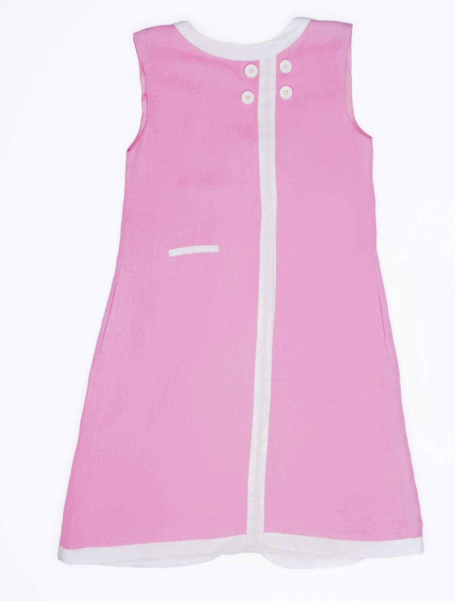Seaside Sail DRESS - "Cotton Candy Pink" With White Trim