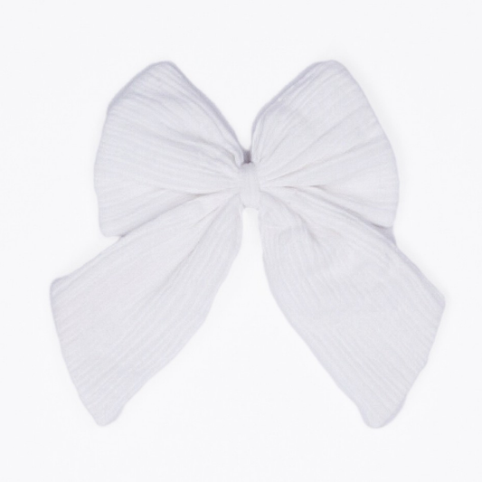 Beachy Breeze White Hair Bow
