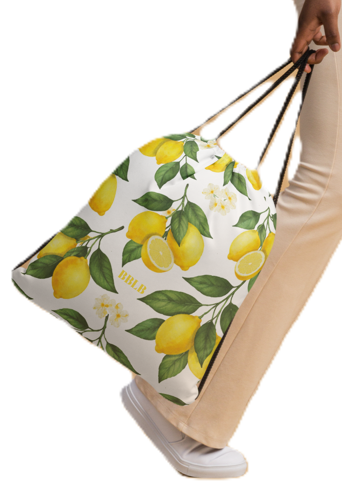 Lennon's Lemon Drawstring bag