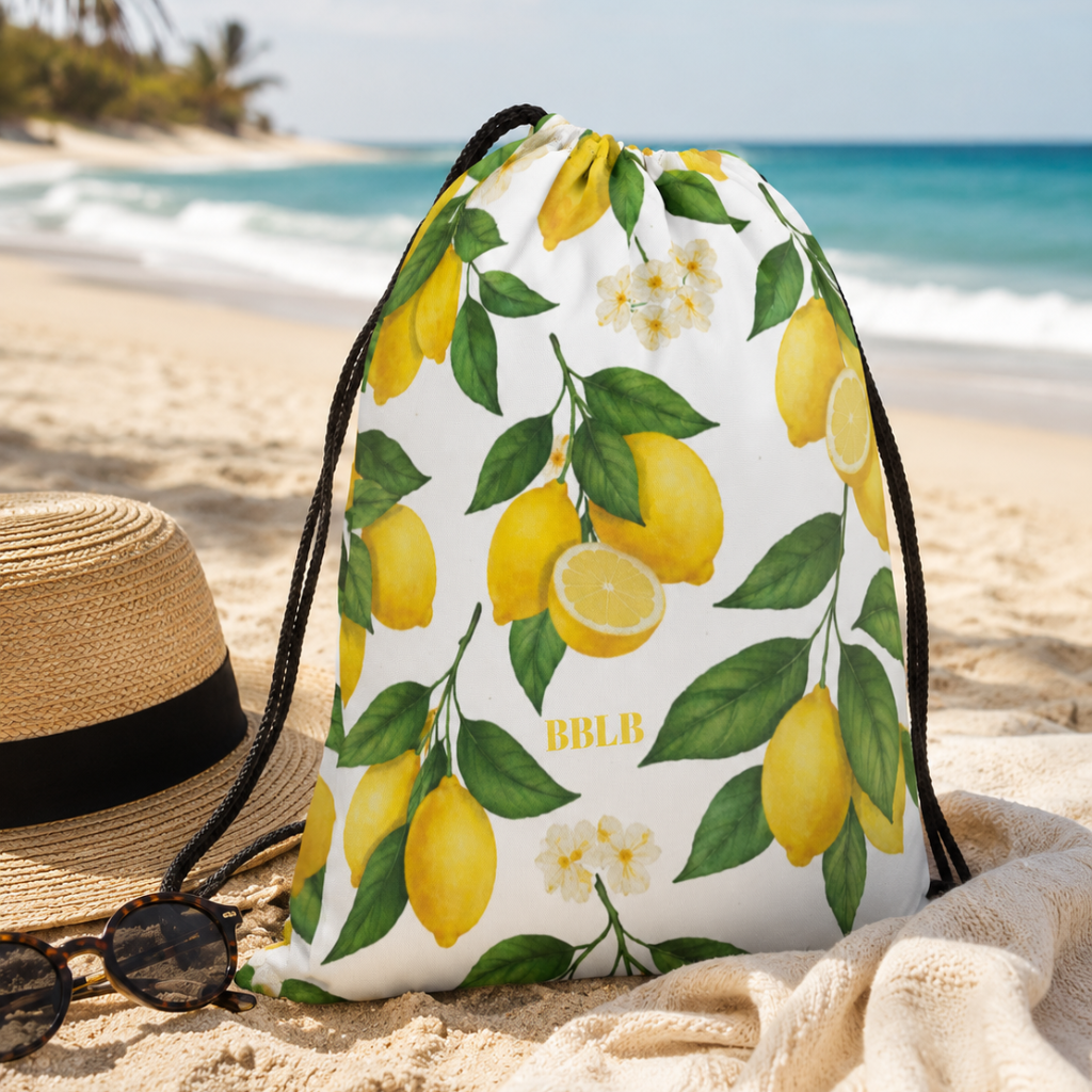 Lennon's Lemon Drawstring bag