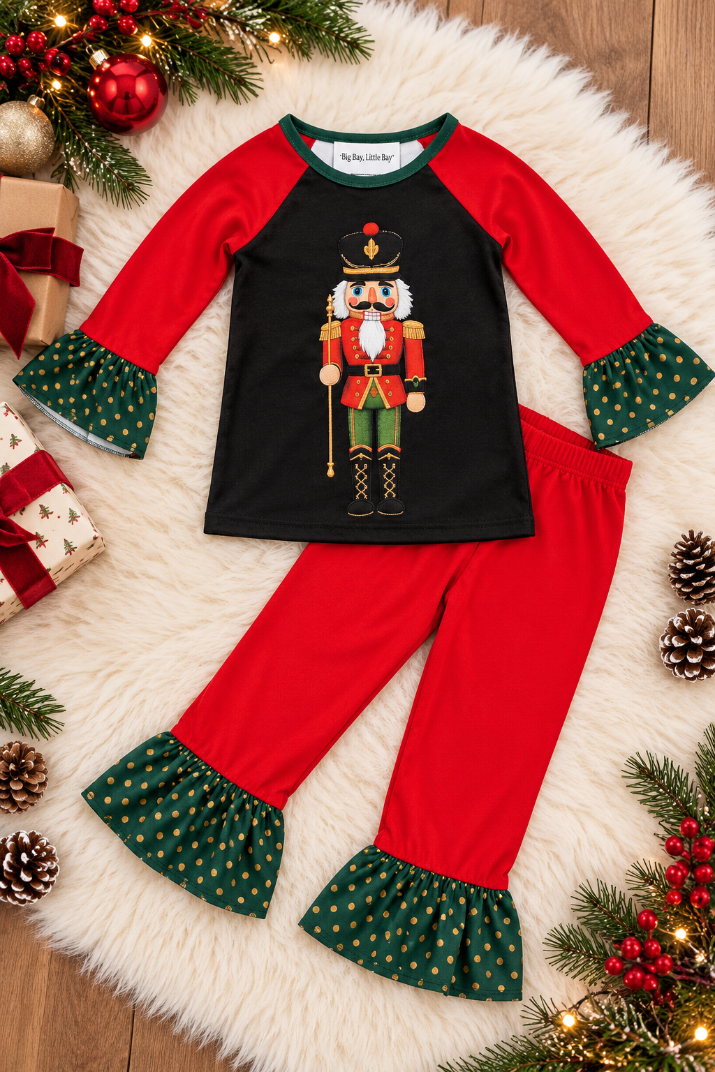 Girls Nutcracker Holiday Ruffle Pant Set