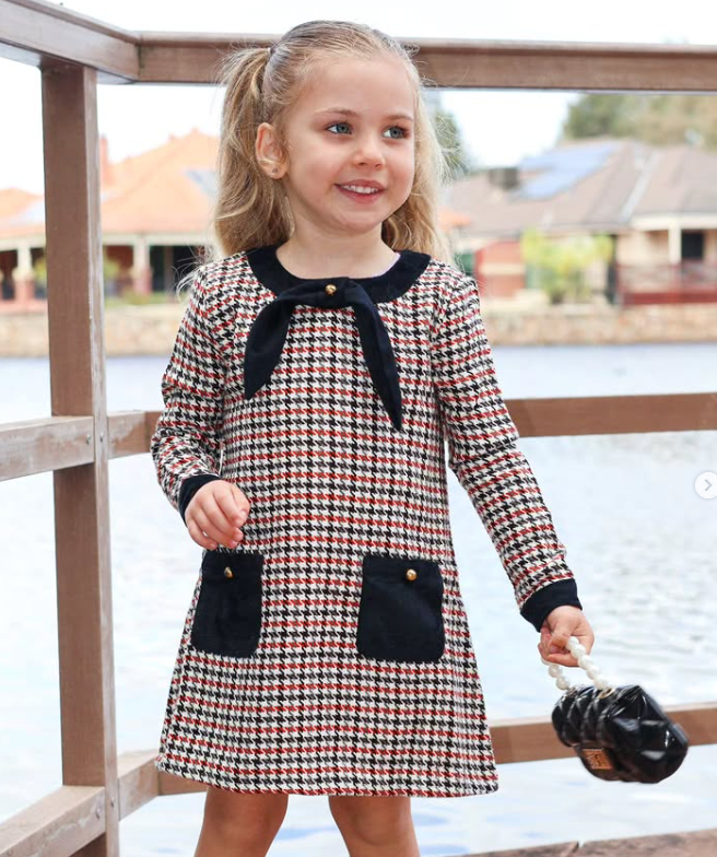 Equestrian Trot Houndstooth Dress
