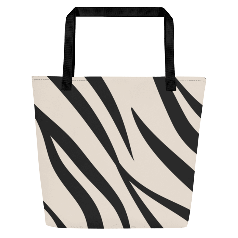 Safari Shore Zebra Print Large Beach Bag