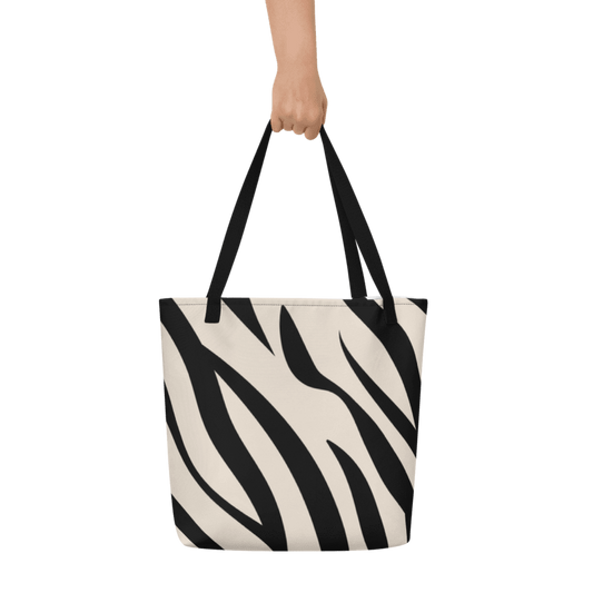 Safari Shore Zebra Print Large Beach Bag