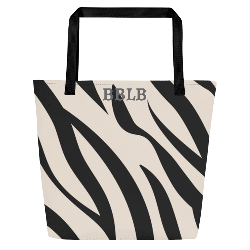 Safari Shore Zebra Print Large Beach Bag