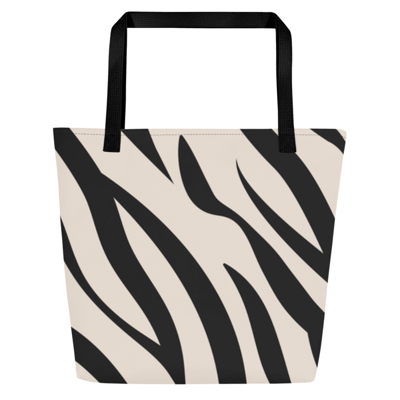 Safari Shore Zebra Print Large Beach Bag