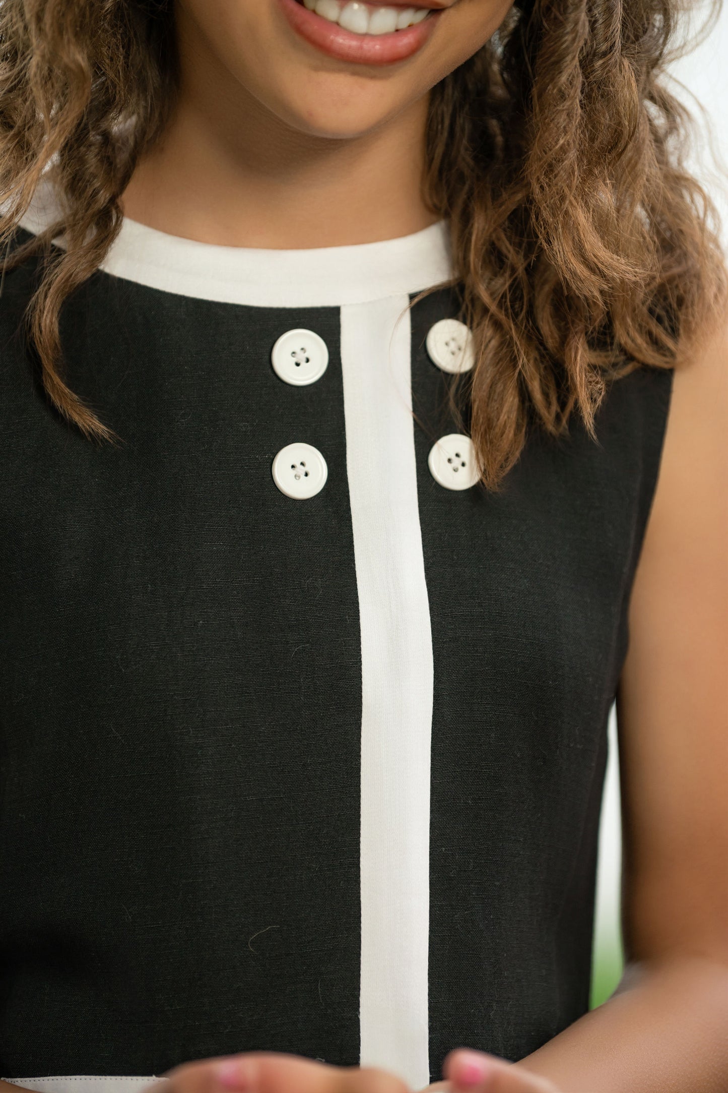 Seaside Sail DRESS - Black With White Trim