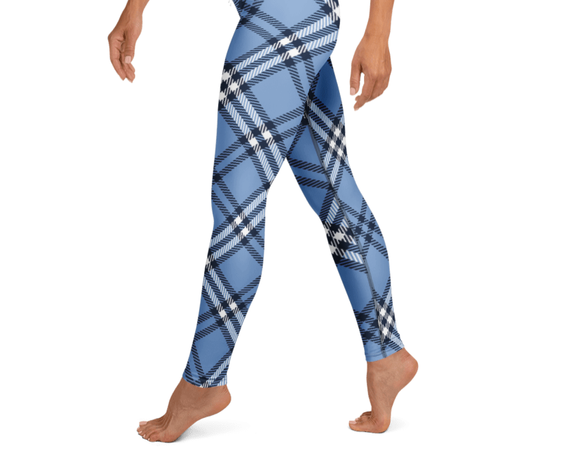 Everyday Youth Leggings - Blue Plaid