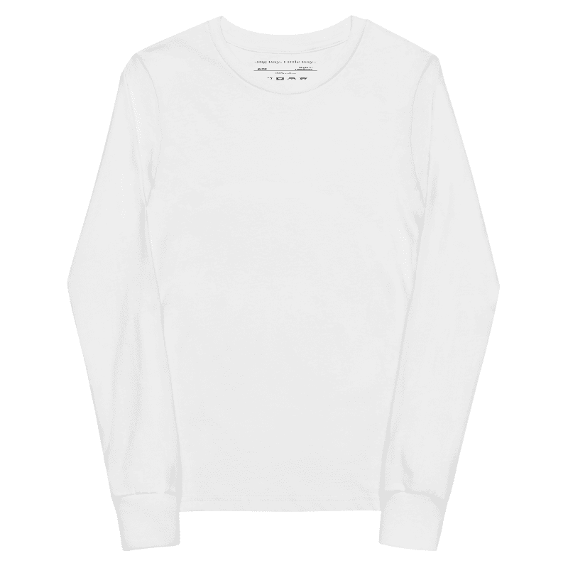 Youth Airlume Combed Ring-Spun Cotton Long Sleeve Tee - WHITE