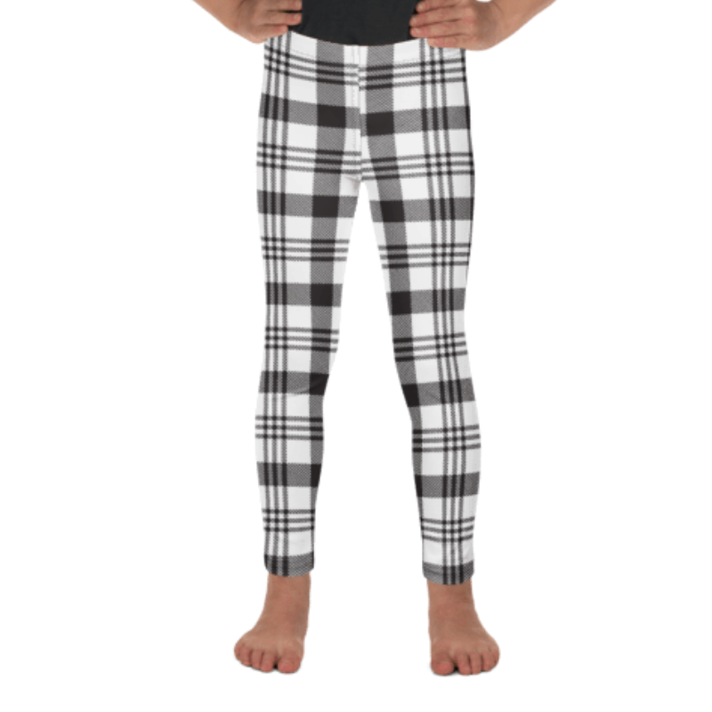 Everyday Youth Leggings - Black & White Plaid