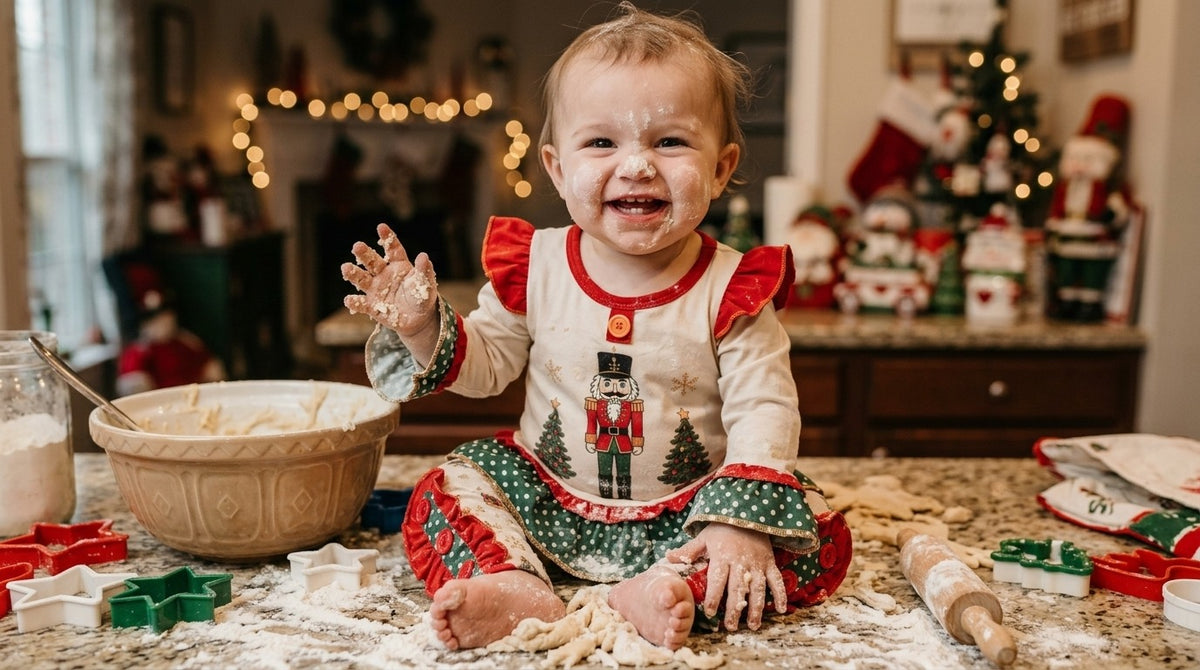 Girls Ivory Nutcracker Holiday Tunic & Legging Set