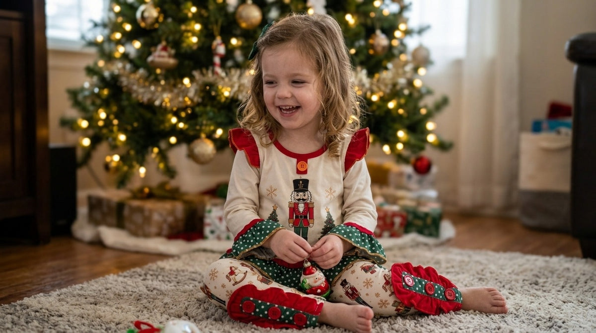 Girls Ivory Nutcracker Holiday Tunic & Legging Set