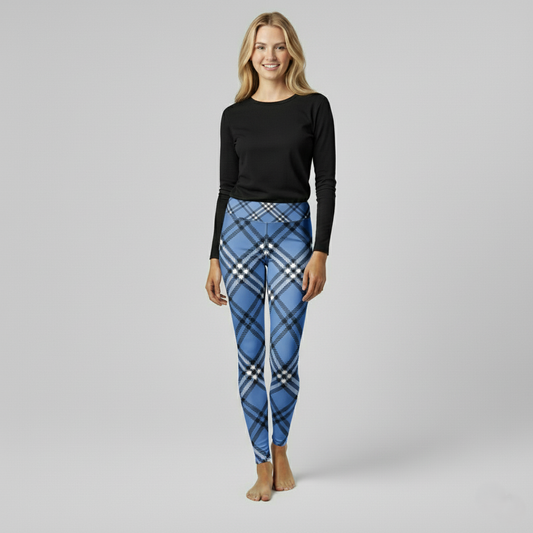Everyday Women's Leggings - Blue Plaid