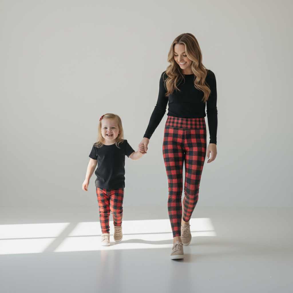 Everyday Kid's Leggings - Buffalo Check