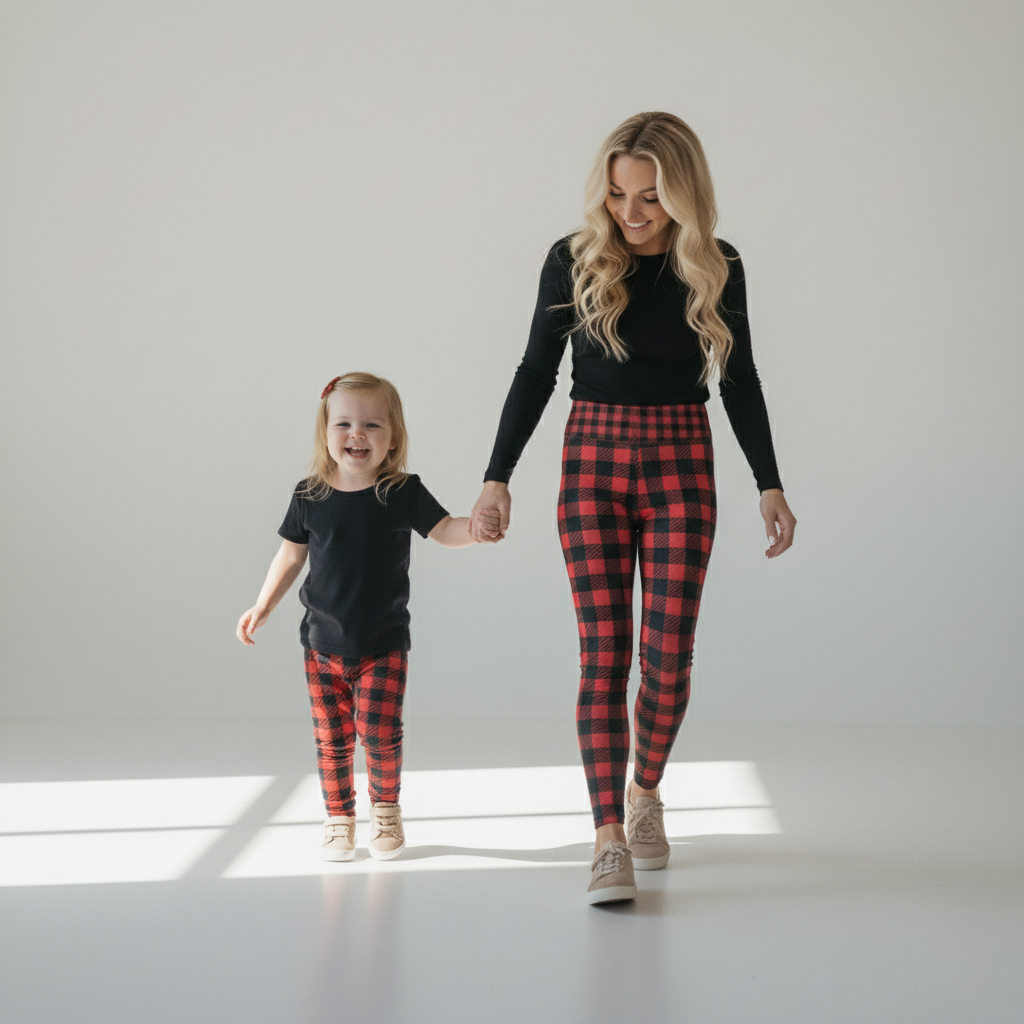 Everyday Kid's Leggings - Buffalo Check