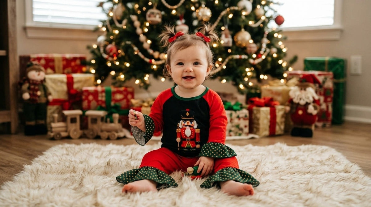 Girls Nutcracker Holiday Ruffle Pant Set