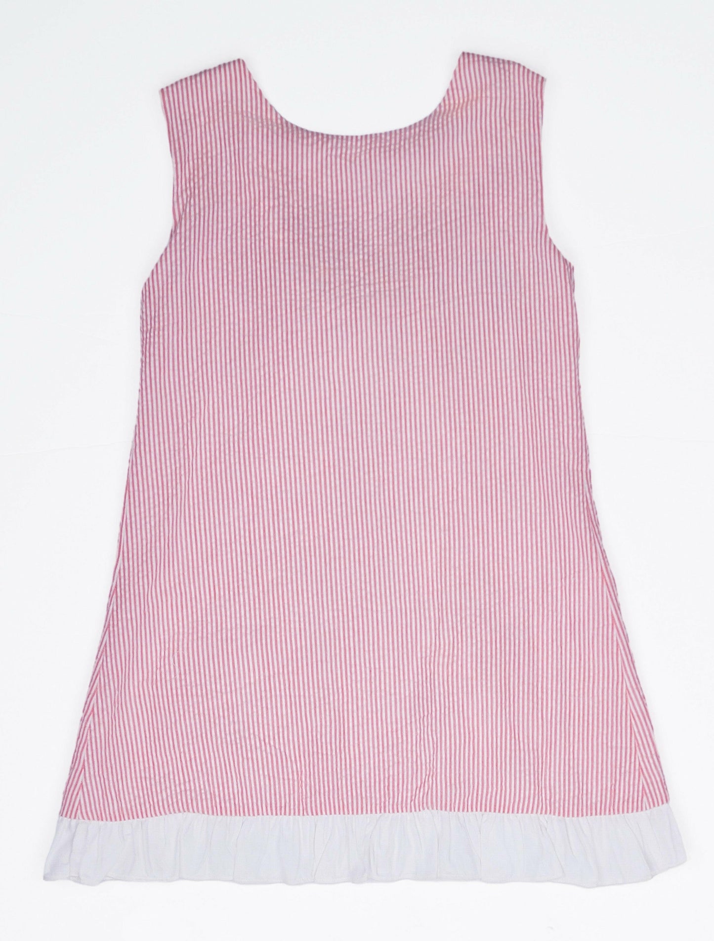 Seaside Stroll Ruffle Back Girls TOP - Beach Rose Seersucker