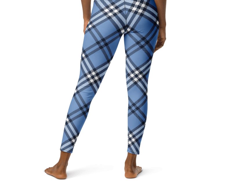 Everyday Youth Leggings - Blue Plaid