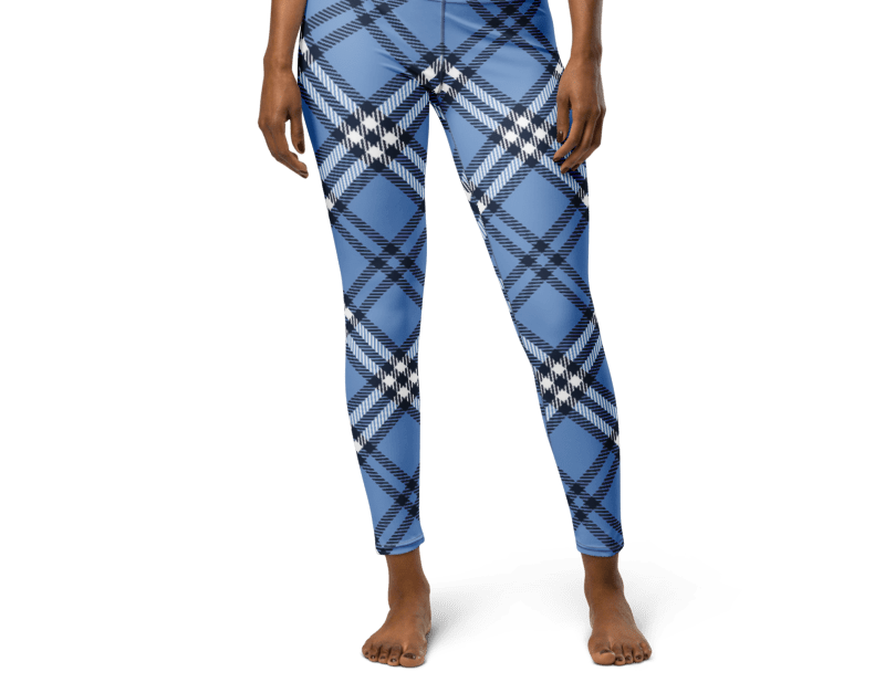 Everyday Youth Leggings - Blue Plaid